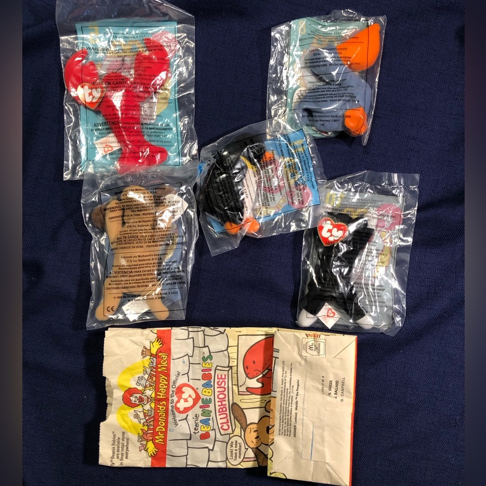Vintage McDonalds Meal TY BEANNIE MINIS